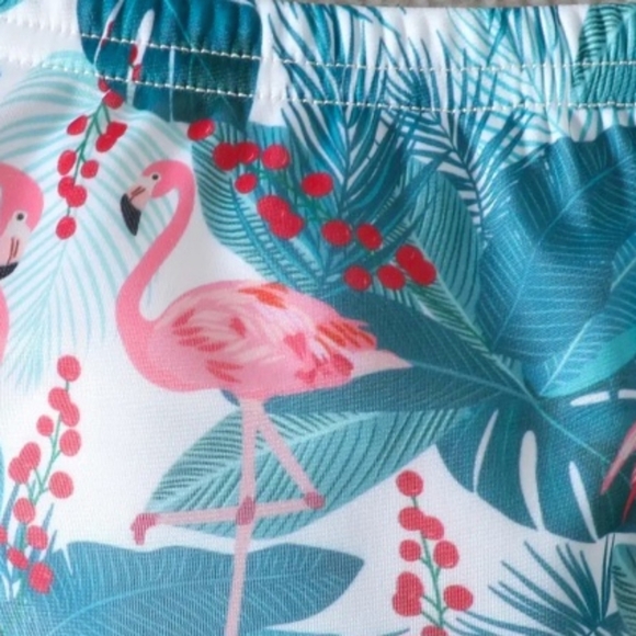 Baby Girls Swimsuit Bikini, Flamingos & Palm Leaves. 2 Sizes available 1-2 & 3-4 - Picture 5 of 5